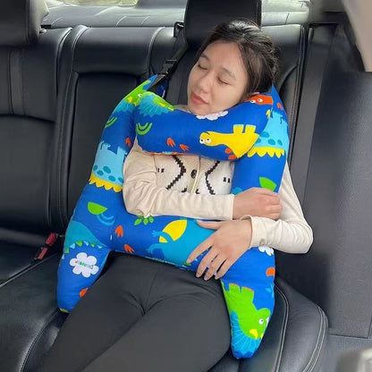 Anypack Car Travel Pillow White Dinosaur 1 Set for Kids and Adult Neck Head Support H-Shape Travel Pillow-Neck Pillow-PEROZ Accessories