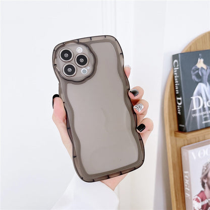 Anymob iPhone Case Purple Creative Wavy Edge Transparent Cute Camera Lens Protective Cover-Mobile Phone Cases-PEROZ Accessories