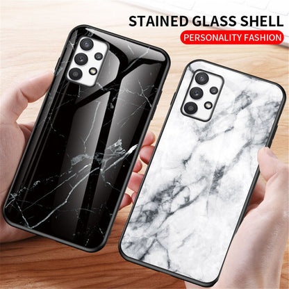 Anymob Samsung Blue Green Marble Pattern Case Shockproof Glass Phone Cover-Mobile Phone Cases-PEROZ Accessories