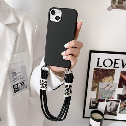Anymob iPhone Case Coffee Brown Lanyard Strap Soft Silicon Wristband Rope Matte Cover-Mobile Phone Cases-PEROZ Accessories