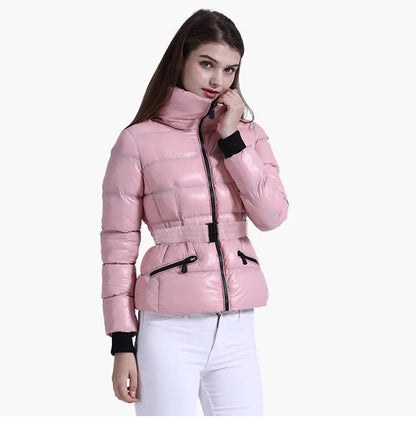 Anychic Womens Padded Puffer Jacket Large Beige Coat With Hood Outdoor Warm Lightweight Outwear With Storage Bag-Coats &amp; Jackets-PEROZ Accessories