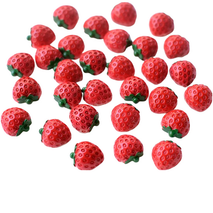 Anykidz Jibbitz Red Strawberry 2pcs Shoe Charm Accessories Jeans Clogs Pendants Designer Ornament for Crocs-Shoe Accessories-PEROZ Accessories