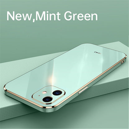 Anymob iPhone Case Nude Plating Square Frame Soft Silicone Cover-Mobile Phone Cases-PEROZ Accessories