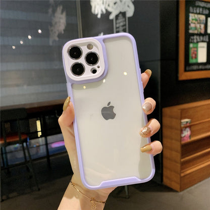Anymob iPhone Case Black Transparent Candy Color Shockproof Bumper Cover-Mobile Phone Cases-PEROZ Accessories