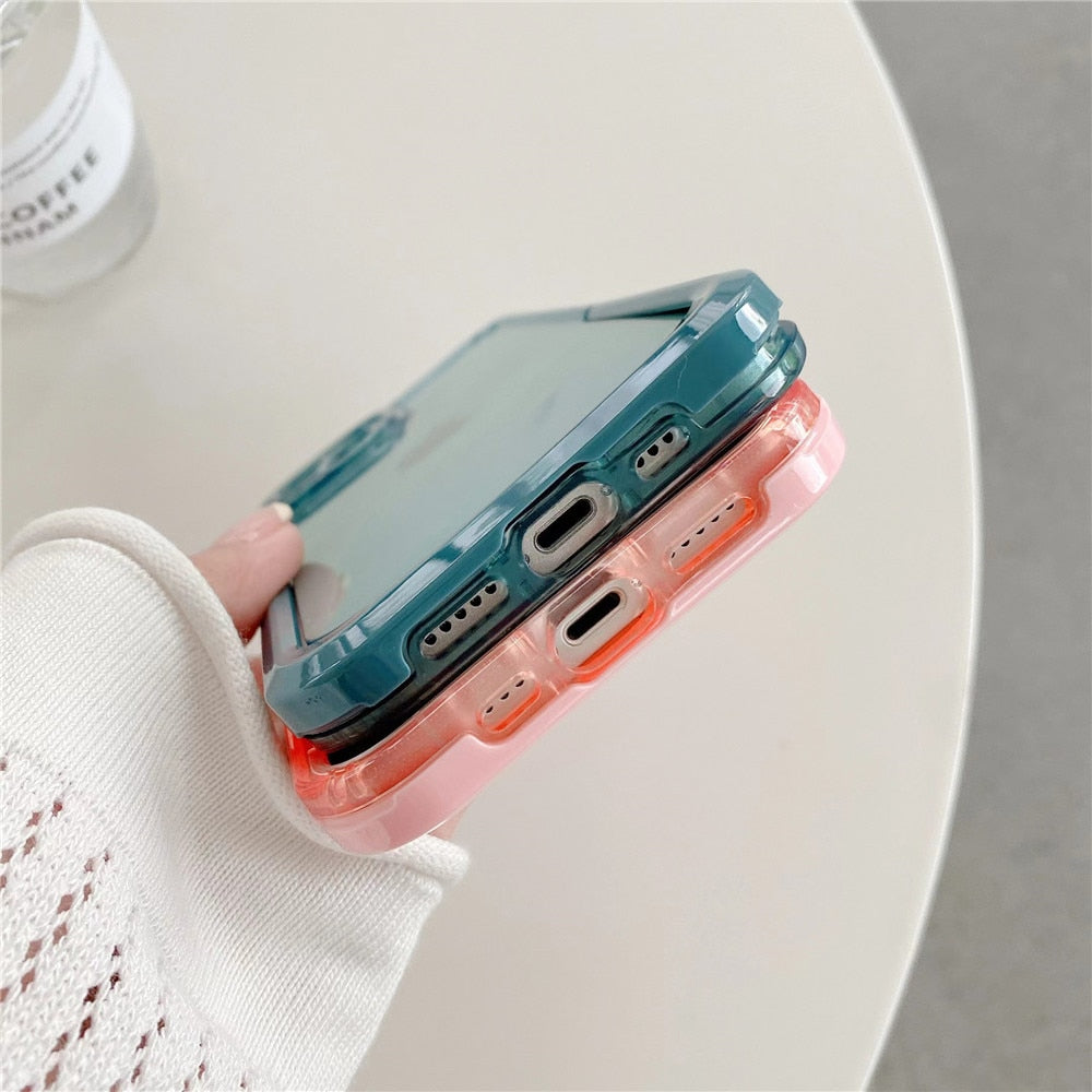 Anymob iPhone Case Orange Holder Stand Bracket Candy Colors Transparent Soft Silicone Cover-Mobile Phone Cases-PEROZ Accessories