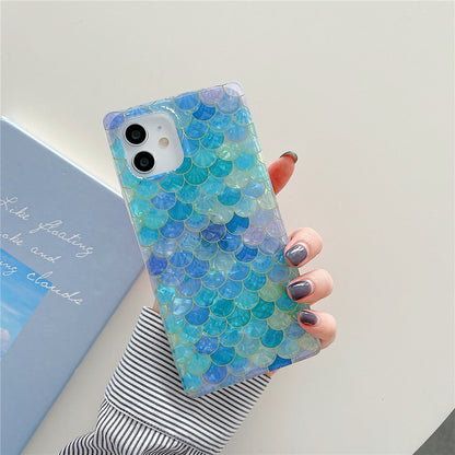 Anymob iPhone Candy Color Soft Silicone Phone Case Pattern Geometric Fish Scales Cover-Mobile Phone Cases-PEROZ Accessories