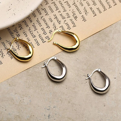 Anyco Fashion Earrings 925 Sterling Silver Statement French Simple Rock for Women Unique Charm Gothic Hip Hop Piercing Jewelry-Earrings-PEROZ Accessories