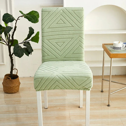 Anyhouz Chair Cover Light Green Triangular Design with Elastic Material for Dining Room Kitchen Wedding Hotel Banquet Restaurant-Chair Cover-PEROZ Accessories