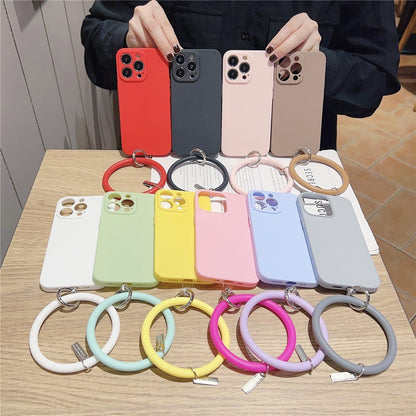 Anymob iPhone Case Pink Soft Silicone Wristband Bumper Cover-Mobile Phone Cases-PEROZ Accessories