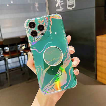 Anymob iPhone Gray Ring Protection Phone Case Gradient Marble Corner Shockproof Cover-Mobile Phone Cases-PEROZ Accessories