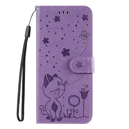Anymob Samsung Case Green Flip Leather 3D Cat Embossed PU Leather Wallet Cover Protection-Mobile Phone Cases-PEROZ Accessories