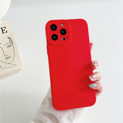 Anymob iPhone Case Red Luxury Soft Liquid Silicone Lens Protection Shockproof Bumper Back Cover-Mobile Phone Cases-PEROZ Accessories