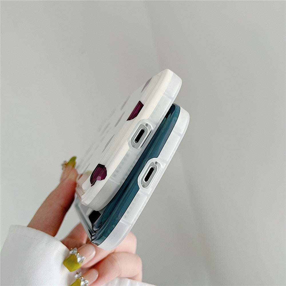 Anymob iPhone Case White Love Heart Phone Soft Silicone Shockproof Camera Protection Bumper Cover-Mobile Phone Cases-PEROZ Accessories