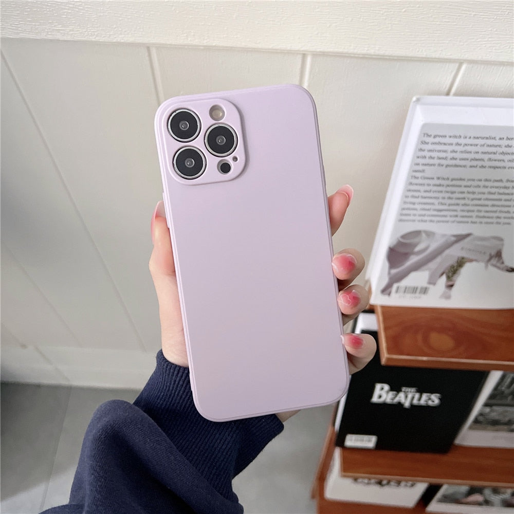 Anymob iPhone White Square Silicone Phone Case Slim Soft Back Cover-Mobile Phone Cases-PEROZ Accessories