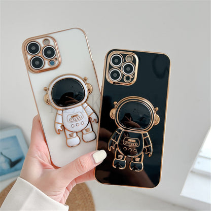 Anymob iPhone Case Space Black Universal 6D Astronaut Foldable Holder Phone Cover-Mobile Phone Cases-PEROZ Accessories