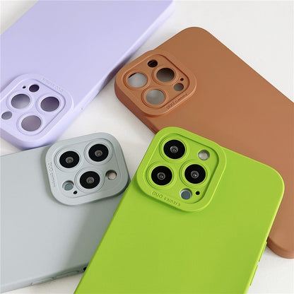 Anymob iPhone Case Blue Luxury Soft Liquid Silicone Lens Protection Shockproof Bumper Back Cover-Mobile Phone Cases-PEROZ Accessories