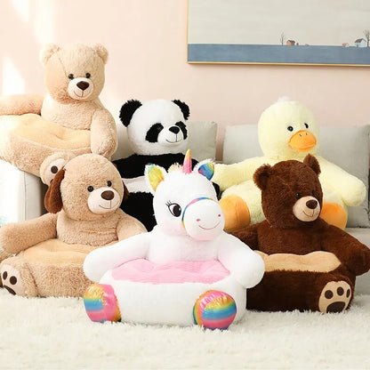 Anykidz Sofa Rabbit Skin/ Cover Only No Filling Inside Animal Shape Stuffed Soft Sofa Seat Cushion Room Decor for Kids-Kids Sofa-PEROZ Accessories