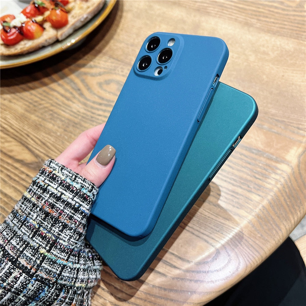 Anymob iPhone Case Blue Colorful Ultra Thin Matte Hard Frosted Shockproof Phone Cover-Mobile Phone Cases-PEROZ Accessories