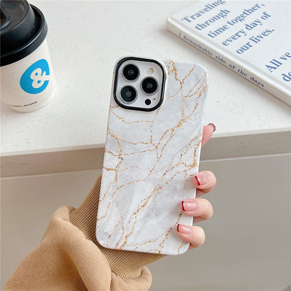 Anymob iPhone Case White Glitter Vintage Marble Shockproof Soft IMD Bumper Back Cover-Mobile Phone Cases-PEROZ Accessories
