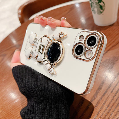 Anymob iPhone Violet Astronaut Plating Fold Stand Holder Phone Case Bracket Cover-Mobile Phone Cases-PEROZ Accessories