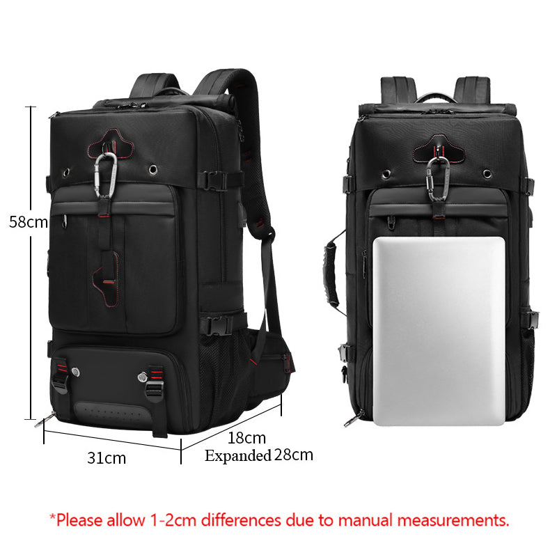 Anypack Backpack Blue Black Large Travel Sports Camping Luggage Multifunctional Climbing Laptop School Bag Pack 80L-Backpacks-PEROZ Accessories