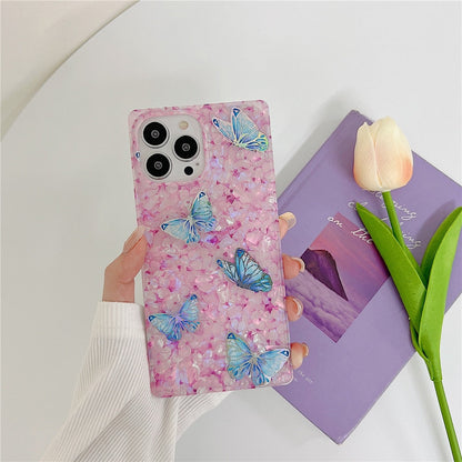 Anymob iPhone Blue Shining Dream Case With Butterfly Shell Phone Cover-Mobile Phone Cases-PEROZ Accessories