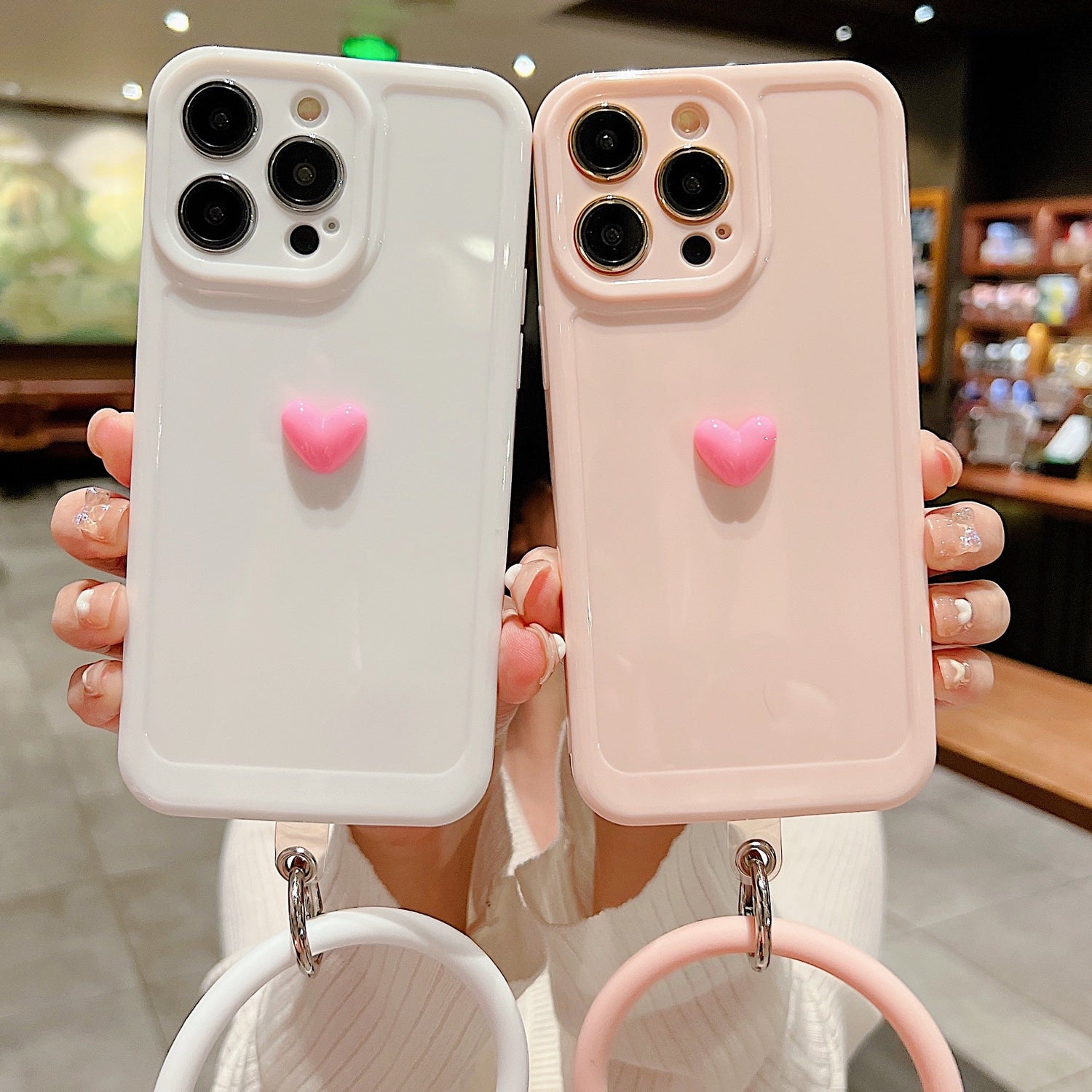 Anymob iPhone Black And Orange 3D Love Heart Bracelet Phone Case Shockproof Soft Silicone Cover-Mobile Phone Cases-PEROZ Accessories