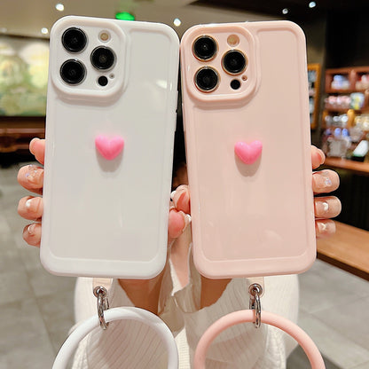Anymob iPhone Black And Orange 3D Love Heart Bracelet Phone Case Shockproof Soft Silicone Cover-Mobile Phone Cases-PEROZ Accessories