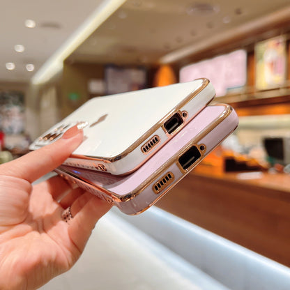 Anymob Samsung Pink With Bronze Plating Silicon Case Love Heart Side Pattern Phone Cover-Mobile Phone Cases-PEROZ Accessories