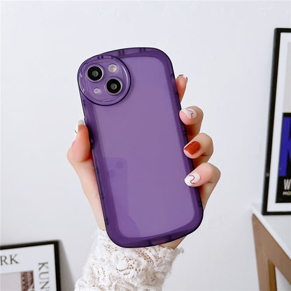 Anymob iPhone Case Blue Round Camera Protection Clear Soft Silicone Shockproof Bumper Cover-Mobile Phone Cases-PEROZ Accessories