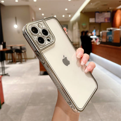 Anymob iPhone Case Gold Plating Soft TPU Diamond Glitter Lens Protection Cover-Mobile Phone Cases-PEROZ Accessories