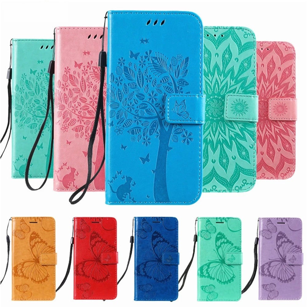 Anymob Samsung Case Baby Pink 3D Tree Flip Leather Phone Magnetic Wallet Stand Cover With Card Slot-Mobile Phone Cases-PEROZ Accessories