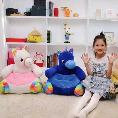 Anykidz Sofa Brown Bear Animal Shape Stuffed Soft Sofa Seat Cushion Room Decor for Kids-Kids Sofa-PEROZ Accessories