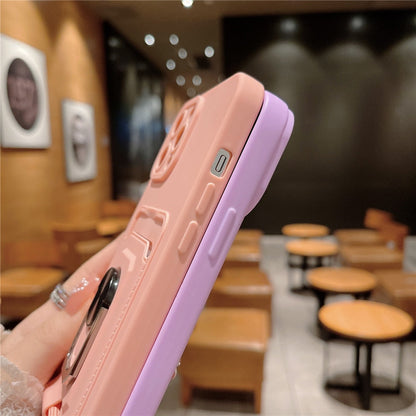 Anymob iPhone Case Pink Hang Strap Cord Lanyard Magnetic Ring Holder Phone Cover Card Bag-Mobile Phone Cases-PEROZ Accessories