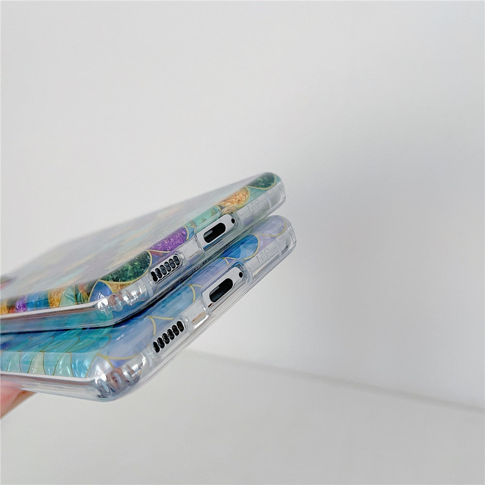 Anymob Samsung Candy Colored Scales Silicone Dream Shell Pattern Case Shockproof Back Cover-Mobile Phone Cases-PEROZ Accessories