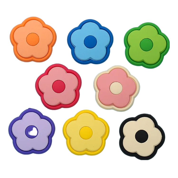 Anykidz Jibbitz Five-Petal Flower 8pcs Shoe Charm Accessories Jeans Clogs Pendants Designer Ornament for Crocs-Shoe Accessories-PEROZ Accessories