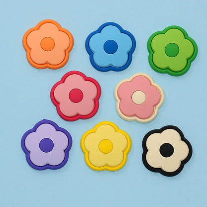 Anykidz Jibbitz Five-Petal Flower 8pcs Shoe Charm Accessories Jeans Clogs Pendants Designer Ornament for Crocs-Shoe Accessories-PEROZ Accessories