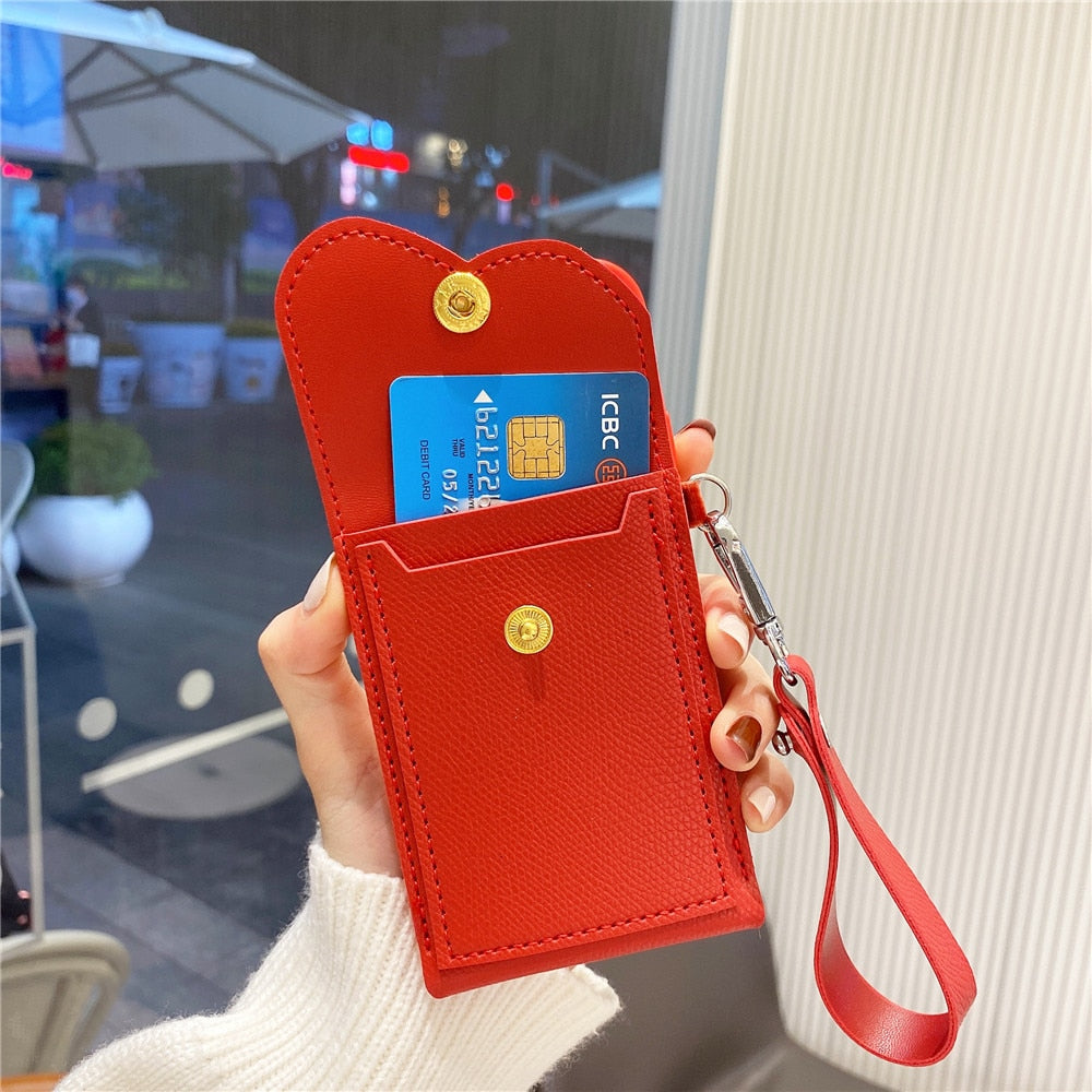 Anymob iPhone Case Pink Lanyard Wallet Card Strap Holder Silicone Cover-Mobile Phone Cases-PEROZ Accessories