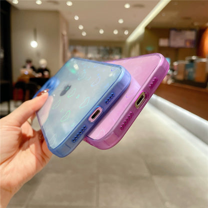 Anymob iPhone Yellow Love Heart Transparent Phone Case Fluorescent Soft Bumper Back Cover-Mobile Phone Cases-PEROZ Accessories