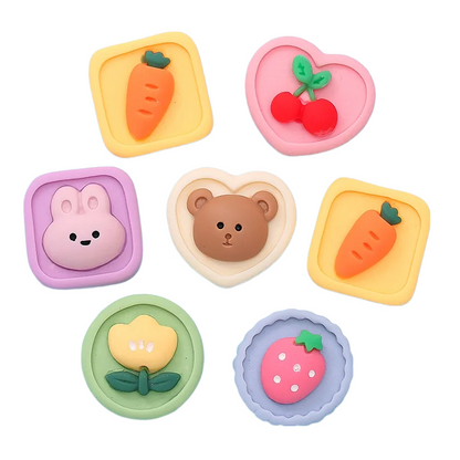 Anykidz Jibbitz Cherry and Carrot Tray 6pcs Shoe Charm Accessories Jeans Clogs Pendants Designer Ornament for Crocs-Shoe Accessories-PEROZ Accessories