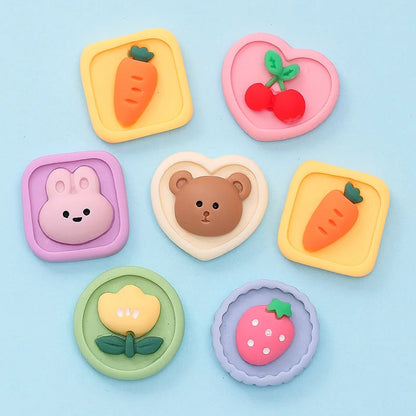 Anykidz Jibbitz Cherry and Carrot Tray 6pcs Shoe Charm Accessories Jeans Clogs Pendants Designer Ornament for Crocs-Shoe Accessories-PEROZ Accessories