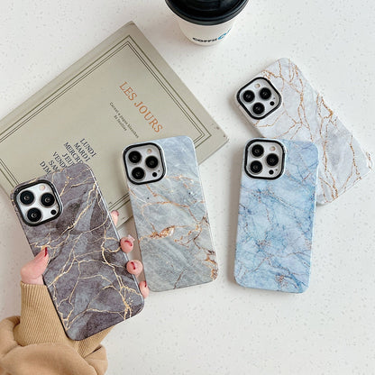 Anymob iPhone Case White Glitter Vintage Marble Shockproof Soft IMD Bumper Back Cover-Mobile Phone Cases-PEROZ Accessories