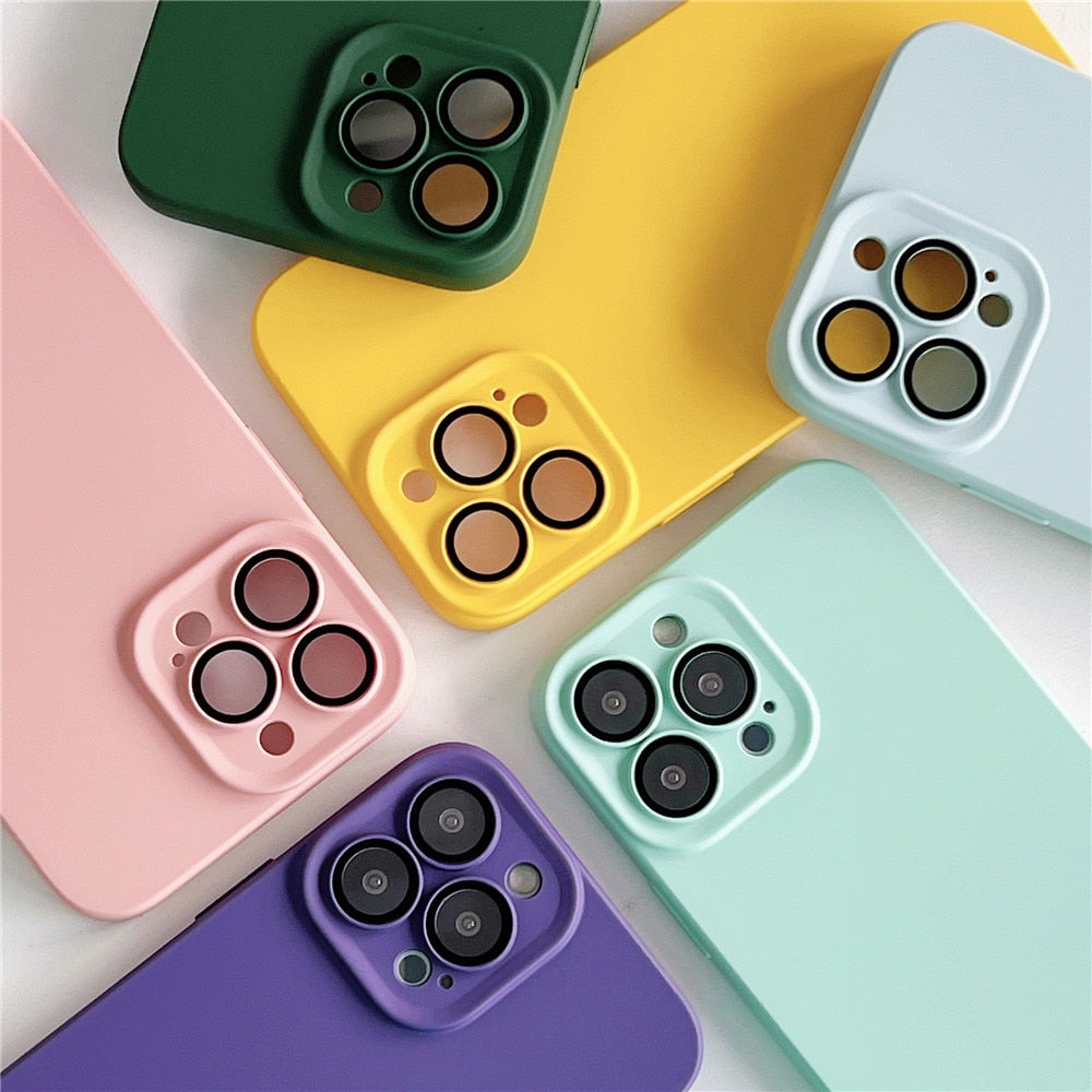 Anymob iPhone Yellow Silicon Phone Cases Lens Protector Film Soft Shockproof Cover-Mobile Phone Cases-PEROZ Accessories