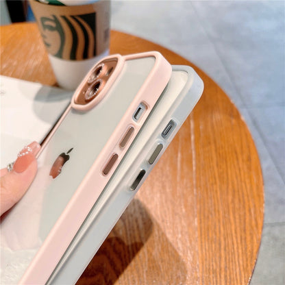 Anymob iPhone Case White Metal Glitter Camera Protection Clear Shockproof Acrylic Bumper-Mobile Phone Cases-PEROZ Accessories