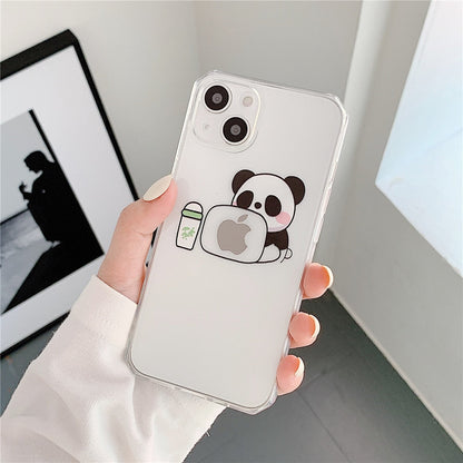 Anymob iPhone Balloon Panda Cartoon Transparent Phone Case Silicone Cover-Mobile Phone Cases-PEROZ Accessories