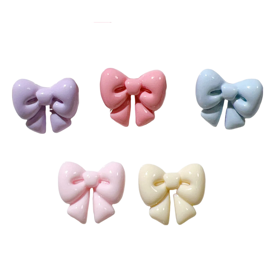 Anykidz Jibbitz Bright Bow 5pcs Shoe Charm Accessories Jeans Clogs Pendants Designer Ornament for Crocs-Shoe Accessories-PEROZ Accessories