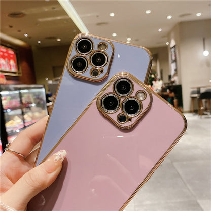 Anymob iPhone Case Gray Electroplated Lens Protection Soft Silicon Back Cover-Mobile Phone Cases-PEROZ Accessories