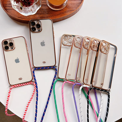 Anymob iPhone Case Red Necklace Strap Lanyard Cord Transparent Soft Cover-Mobile Phone Cases-PEROZ Accessories