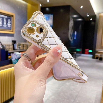 Anymob iPhone Case Black Glitter Bling Diamond Geometry Lens Camera Protection Soft Silicone Cover-Mobile Phone Cases-PEROZ Accessories