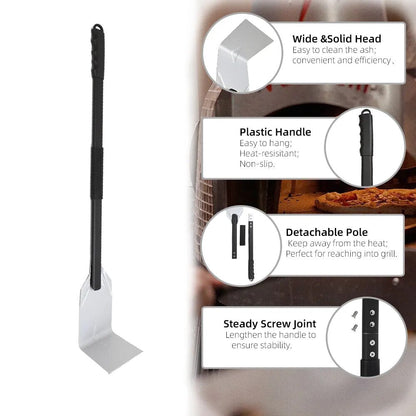 AnyGleam Silver 81cm Medium Aluminum Ash Rake and Coal Mixing Pizza Tool Accessories-Pizza Makers &amp; Ovens-PEROZ Accessories